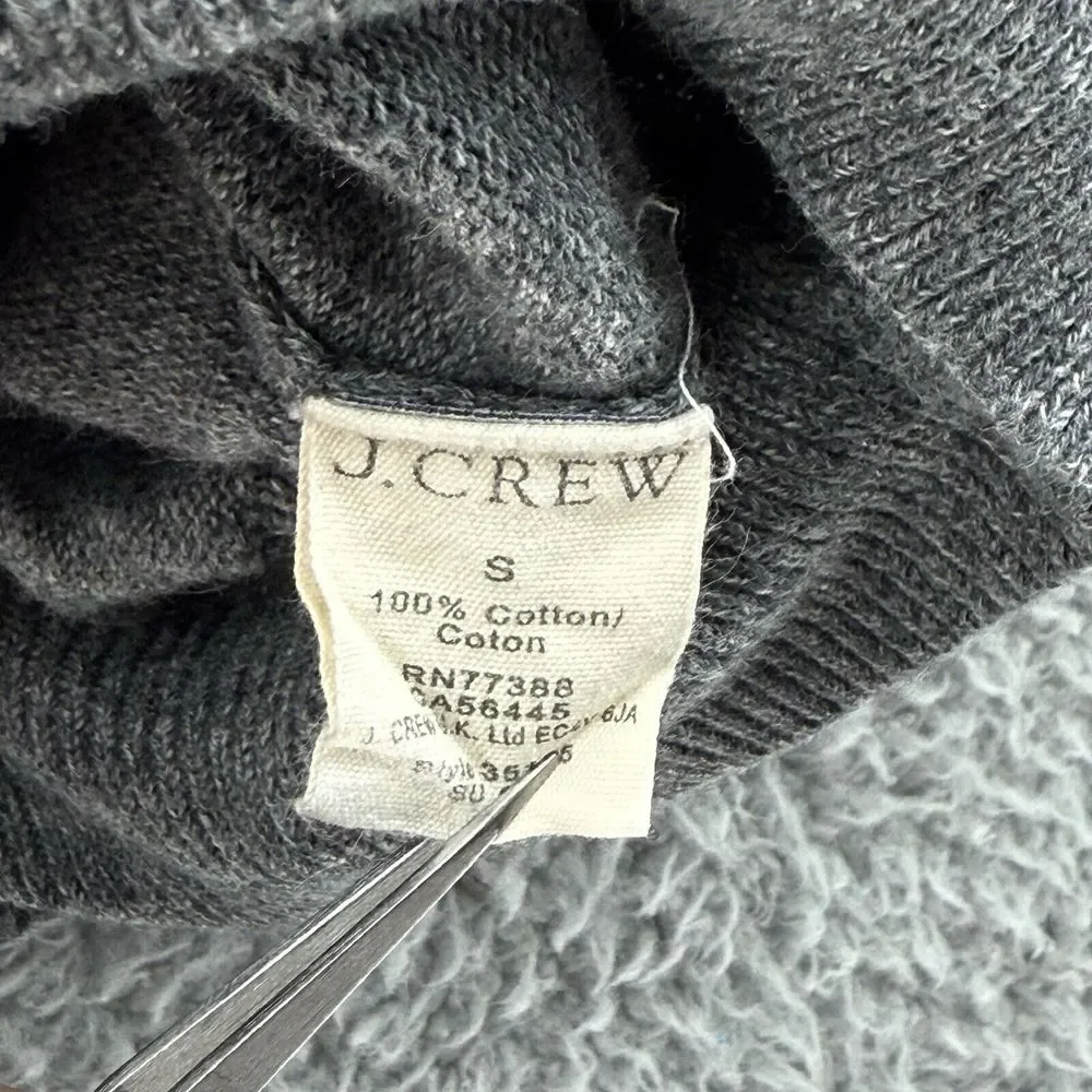 J Crew Sweater Mens S Interstellar Gray V-Neck Pullover Sweatshirt Casual Cotton